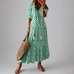 Abigail - Women’s Bohemian Tassel Tie Maxi Dress