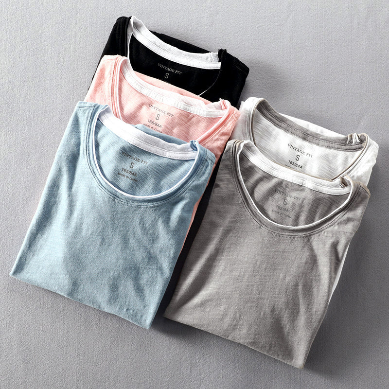 Adriel - Cotton Crew Neck Short Sleeve T-Shirt