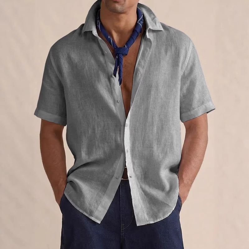 Albert - Men's Short Sleeve Linen Shirt