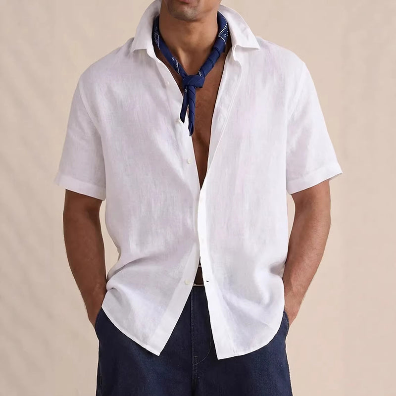 Albert - Men's Short Sleeve Linen Shirt