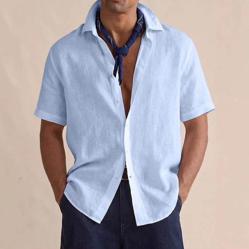 Albert - Men's Short Sleeve Linen Shirt