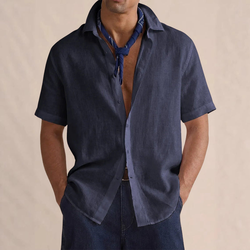 Albert - Men's Short Sleeve Linen Shirt