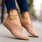 Audrey - Women's V Cut Pointed Toe Slip On Flats