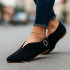 Audrey - Women's V Cut Pointed Toe Slip On Flats