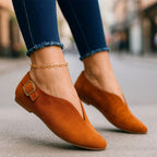 Audrey - Women's V Cut Pointed Toe Slip On Flats