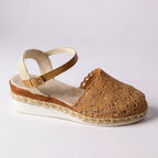 Aurora - Women’s Crochet Espadrille Ankle Strap Wedge Sandals