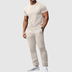 Austin - Men's Textured T-Shirt And Jogger Pants Set