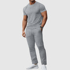 Austin - Men's Textured T-Shirt And Jogger Pants Set