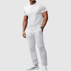 Austin - Men's Textured T-Shirt And Jogger Pants Set