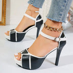 Ava - Women's Platform Open Toe Ankle Strap High Heels