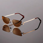 Avery - Slim Cat-Eye Metal Frame Sunglasses