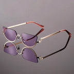 Avery - Slim Cat-Eye Metal Frame Sunglasses