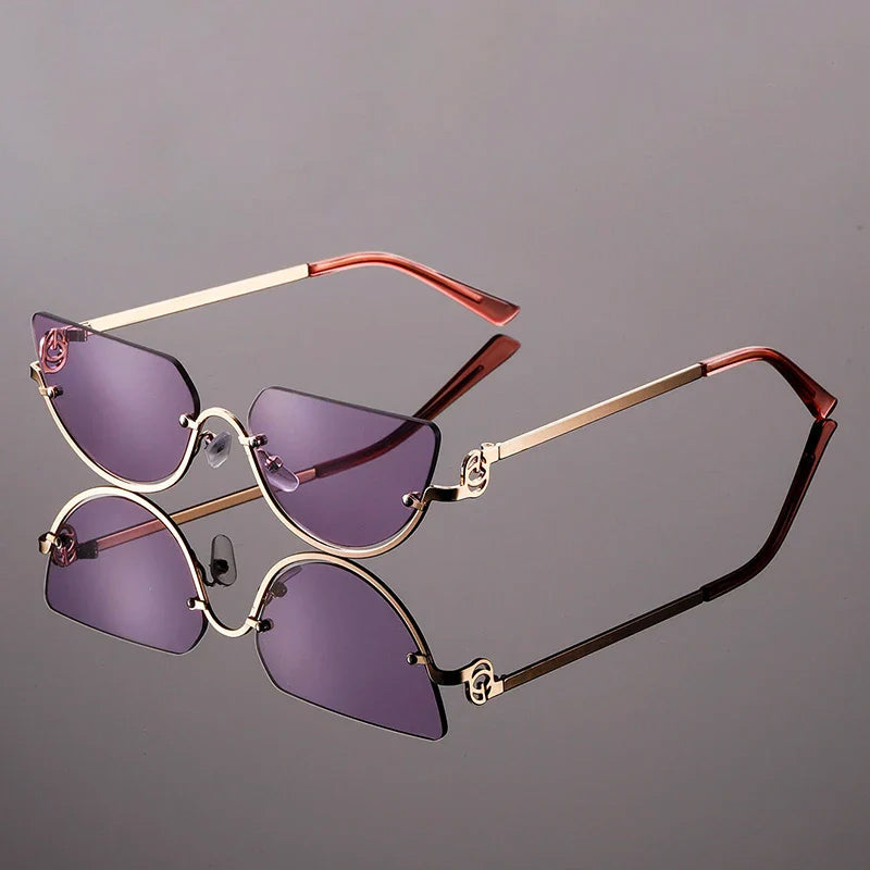 Avery - Slim Cat-Eye Metal Frame Sunglasses
