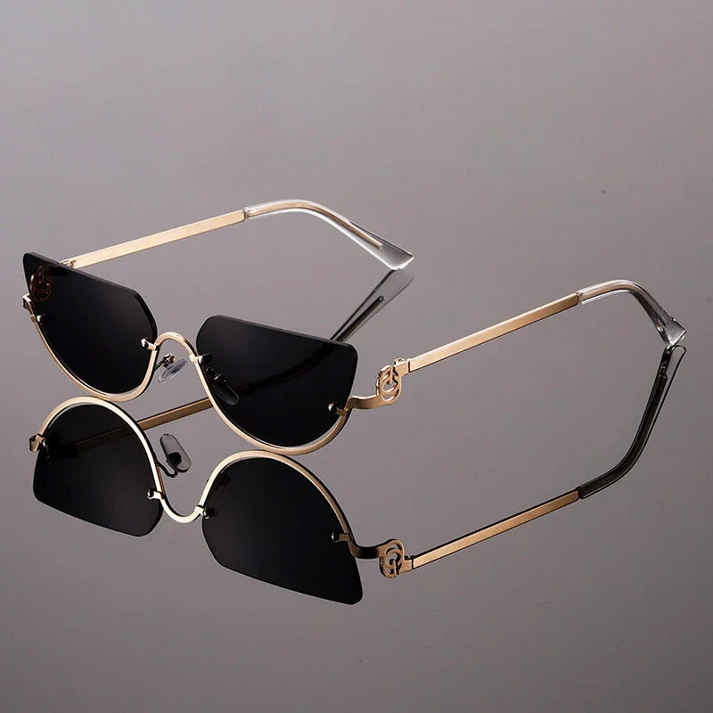 Avery - Slim Cat-Eye Metal Frame Sunglasses