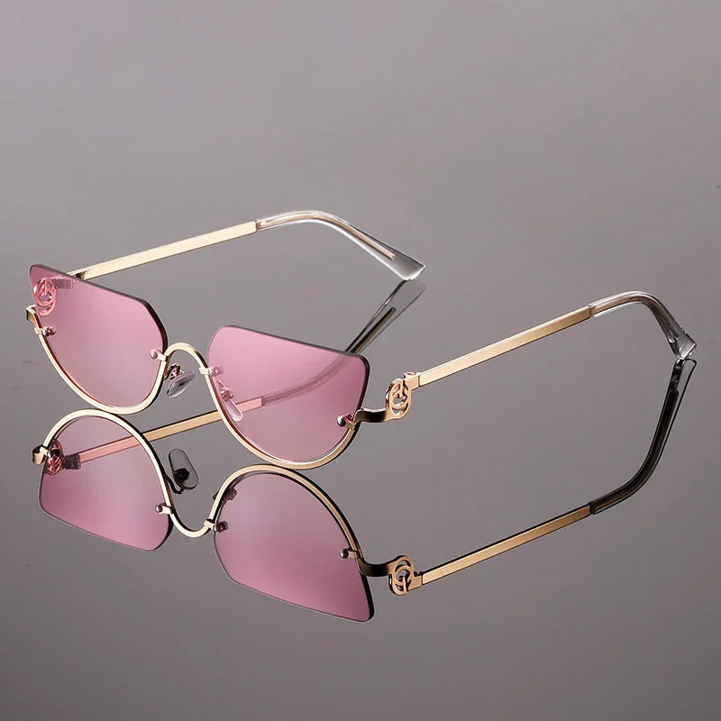Avery - Slim Cat-Eye Metal Frame Sunglasses
