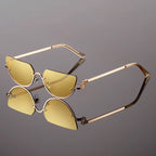 Avery - Slim Cat-Eye Metal Frame Sunglasses