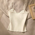 Avery - Women's Ribbed Knit Strappy Corset Crop Top