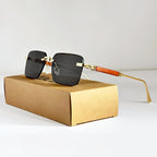 Avexa - Rimless Rectangle Sunglasses with Metal Detail