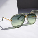Aviator Gradient Lens Metal Arm Sunglasses