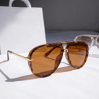 Aviator Gradient Lens Metal Arm Sunglasses