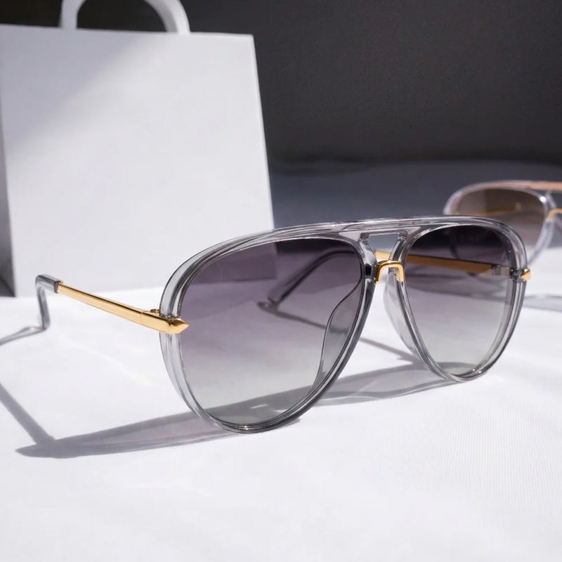 Aviator Gradient Lens Metal Arm Sunglasses