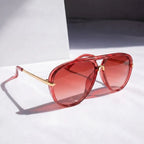 Aviator Gradient Lens Metal Arm Sunglasses