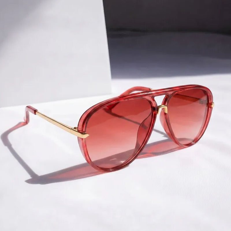 Aviator Gradient Lens Metal Arm Sunglasses