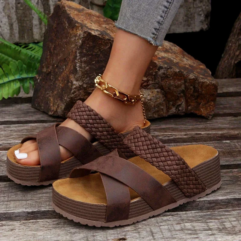 Ayla - Women's Braided Strap Comfort Sandals