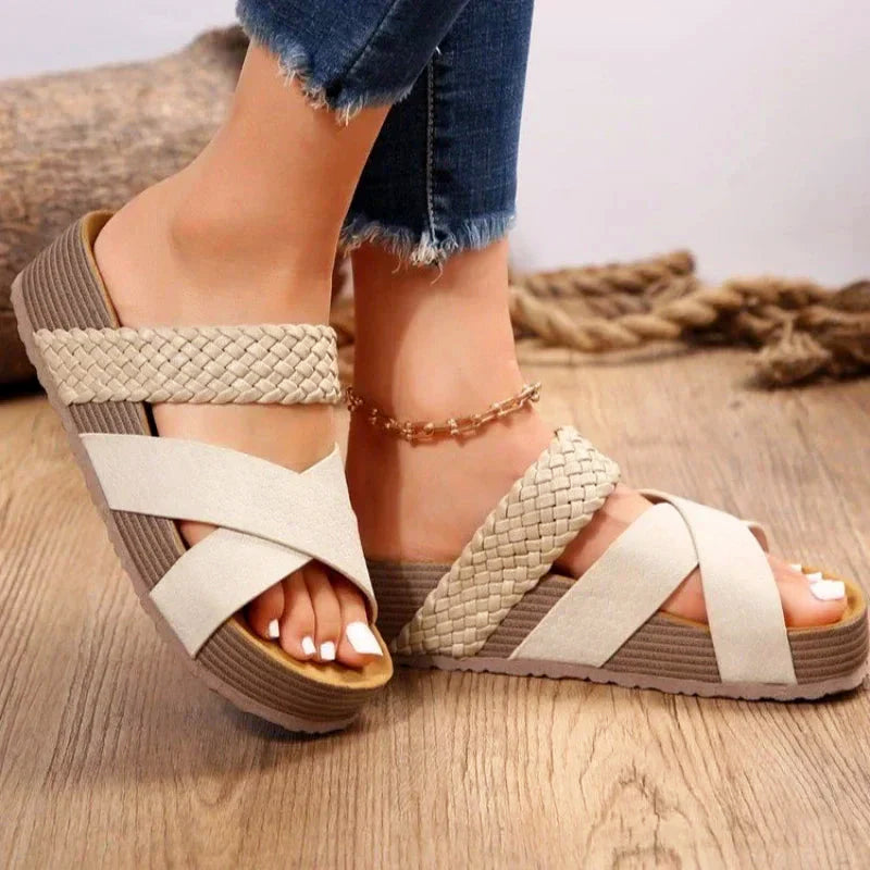Ayla - Women's Braided Strap Comfort Sandals