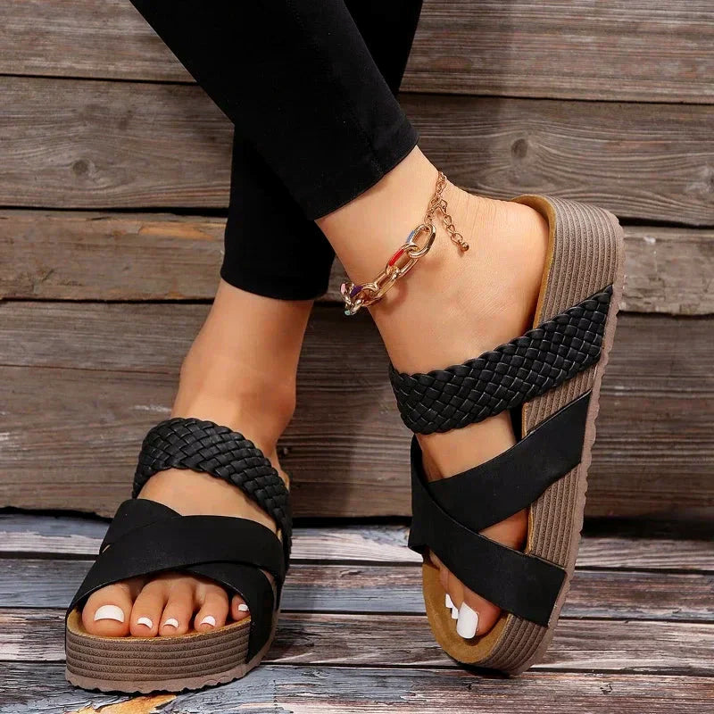 Ayla - Women's Braided Strap Comfort Sandals