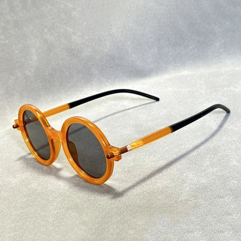 Aziel - Modern Two-Tone Circular Sunglasses
