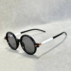 Aziel - Modern Two-Tone Circular Sunglasses