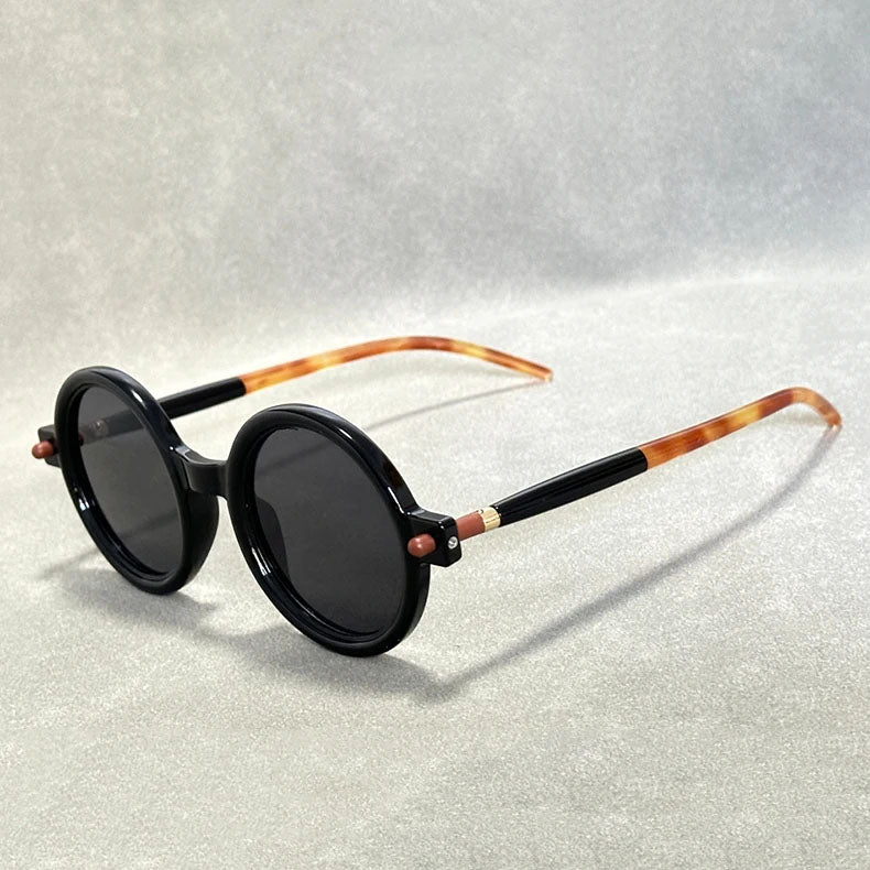 Aziel - Modern Two-Tone Circular Sunglasses