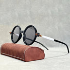 Aziel - Modern Two-Tone Circular Sunglasses
