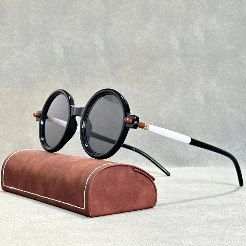 Aziel - Modern Two-Tone Circular Sunglasses