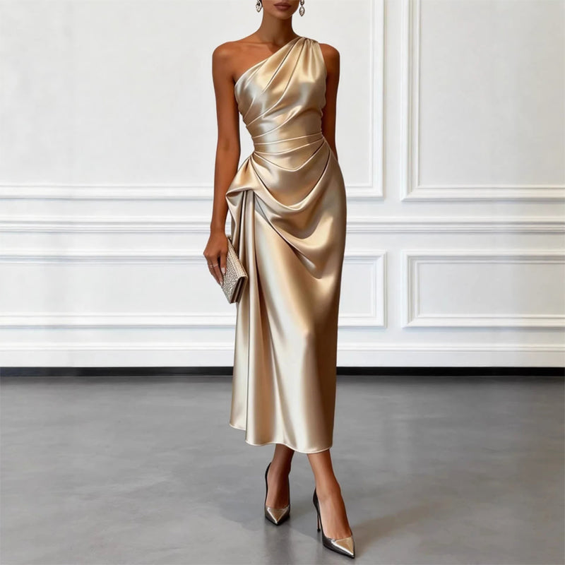 Bailey - Women’s One-Shoulder Draped Midi Dress