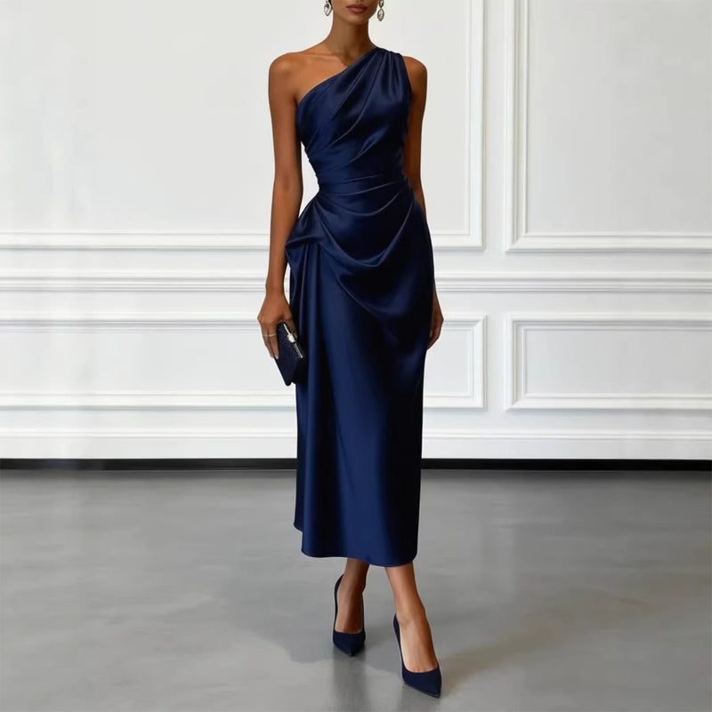 Bailey - Women’s One-Shoulder Draped Midi Dress