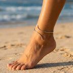 Bella - Minimalist Open Cuff Wave Anklet