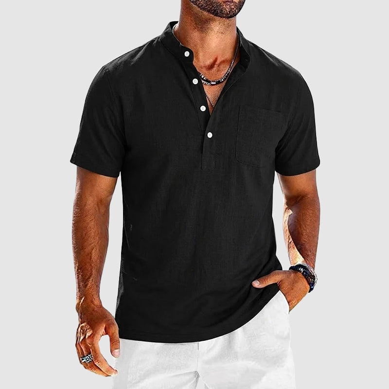 Benjamin - Men’s Relaxed Fit Henley with Chest Pocket