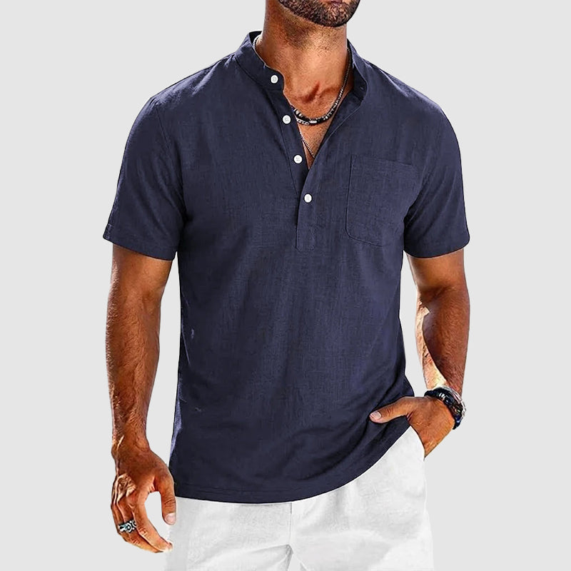 Benjamin - Men’s Relaxed Fit Henley with Chest Pocket