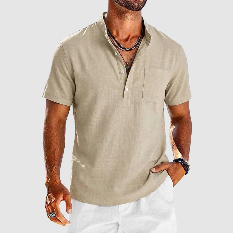 Benjamin - Men’s Relaxed Fit Henley with Chest Pocket