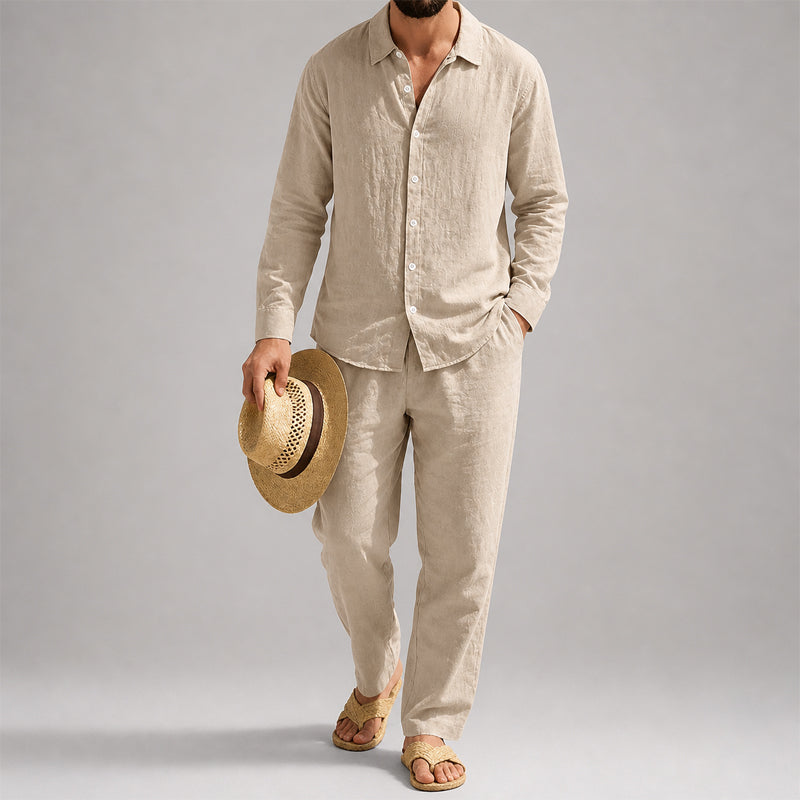 Bradley - Men’s Lightweight Shirt and Pants Beach Set