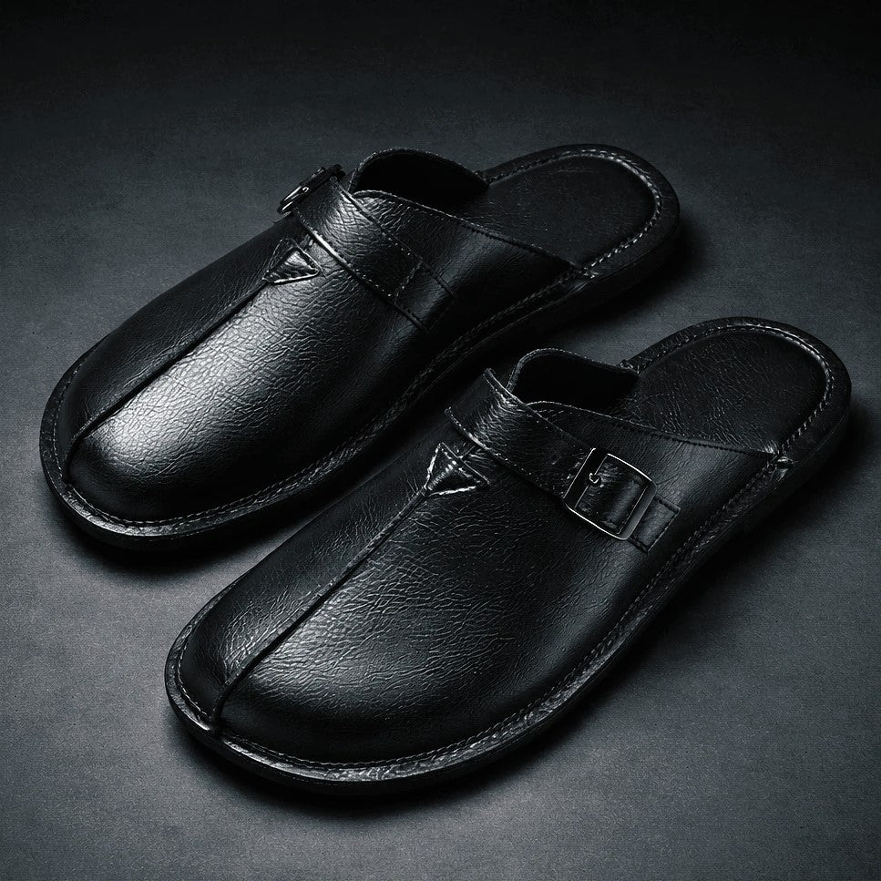 Brandon - Men’s Casual Buckle Strap Backless Loafers