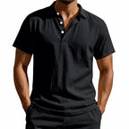 Brandon - Men's Short Sleeve Button Placket Polo Shirt