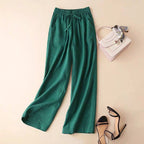 Caroline - Flowy Linen Wide-Leg Pants with Drawstring Waist