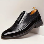 Carter - Men’s Dual Texture Dress Shoes with Glossy Finish