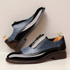Carter - Men’s Dual Texture Dress Shoes with Glossy Finish