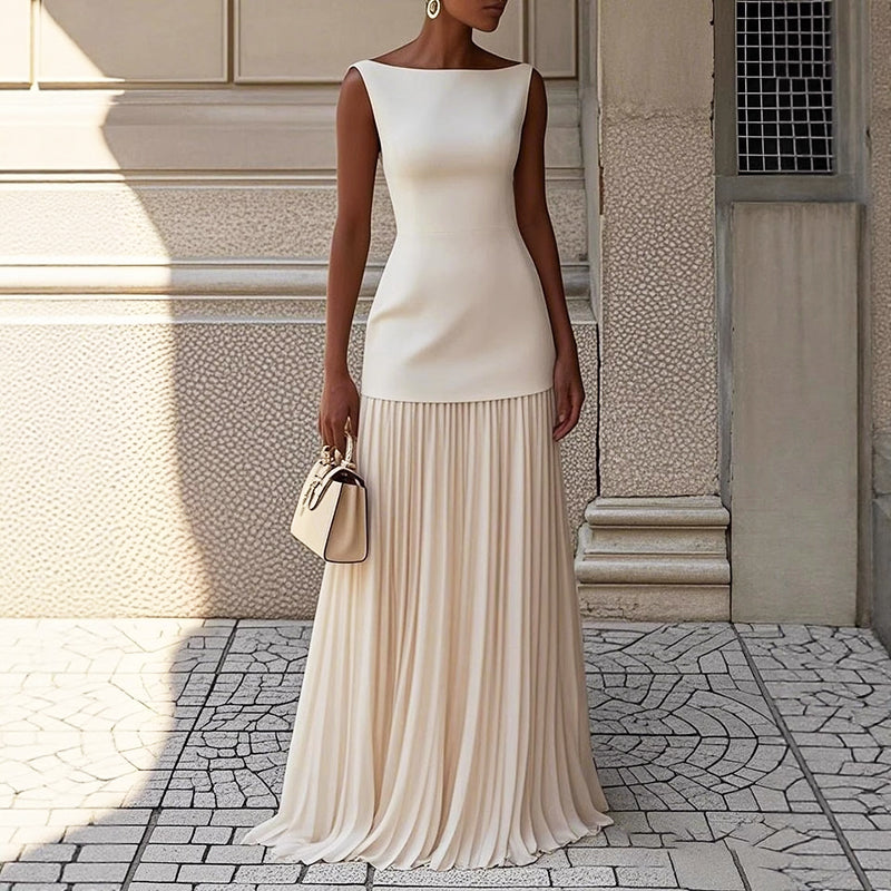 Catalina - Women's Pleated Maxi Evening Dress
