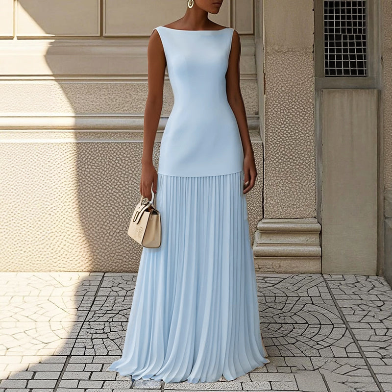Catalina - Women's Pleated Maxi Evening Dress
