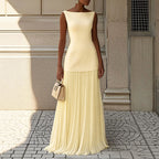 Catalina - Women's Pleated Maxi Evening Dress